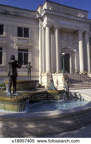 South Dakota, Statue and fountain in front of America's Shrine to Music Museum at University of South Dakota in Vermillion. View Large Photo Image Stock Photography - South Dakota, Statue and fountain in front of America's Shrine to Music Museum at University of South Dakota in Vermillion.. Fotosearch