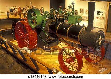 Stock Photo -  South Dakota, Steam traction engine is a display at the State Agricultural Heritage Museum in Brookings.. Fotosearch