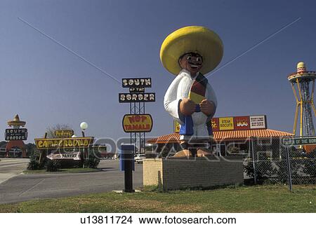 Picture -  South of the Border, South Carolina, Statue of Pedro at South of the Border on the border of South Carolina and North Carolina, . Fotosearch