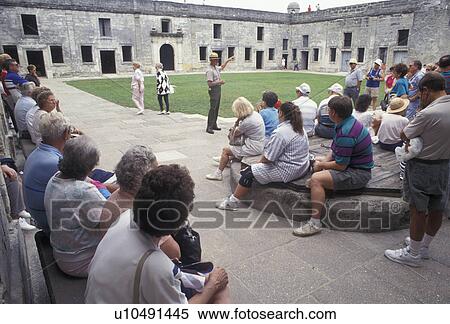 St. Augustine, Castillo de San Marcos, fort, Florida, A crowd of people listen to a Ranger Talk inside the Spanish fortress of Castillo de San Marcos National Monument in the old city of Saint Augustine in the state of Florida. The oldest masonry fort in View Large Photo Image Stock Photography - St. Augustine, Castillo de San Marcos, fort, Florida, A crowd of people listen to a Ranger Talk inside the Spanish fortress of Castillo de San Marcos National Monument in the old city of Saint Augustine in the state of Florida. The oldest masonry fort in. Fotosearch
