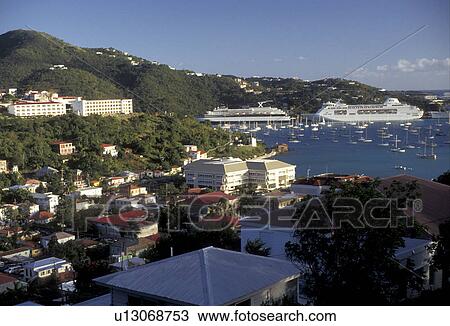 St. Thomas, U. S. Virgin Islands, Caribbean, U. S. V. I USVI, Virgin Islands, Scenic view of the harbor in Charlotte Amalie the territorial capital of the US Virgin Islands on Saint Thomas Island. View Large Photo Image Stock Image - St. Thomas, U. S. Virgin Islands, Caribbean, U. S. V. I USVI, Virgin Islands, Scenic view of the harbor in Charlotte Amalie the territorial capital of the US Virgin Islands on Saint Thomas Island. . Fotosearch