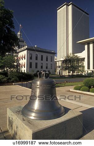 State Capitol, State House, Tallahassee, Liberty Bell, Florida, Replica of the Liberty Bell in front of The State Capitol Building in the capital city of Tallahassee in the state of Florida. View Large Photo Image Stock Photo - State Capitol, State House, Tallahassee, Liberty Bell, Florida, Replica of the Liberty Bell in front of The State Capitol Building in the capital city of Tallahassee in the state of Florida.. Fotosearch