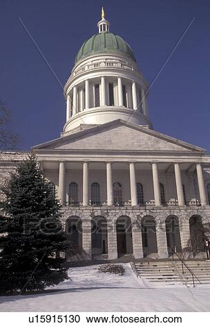 State House, State Capitol, Augusta, Maine, Snow on the State House steps in the capital city of Augusta in the state of Maine. View Large Photo Image Stock Image - State House, State Capitol, Augusta, Maine, Snow on the State House steps in the capital city of Augusta in the state of Maine.. Fotosearch