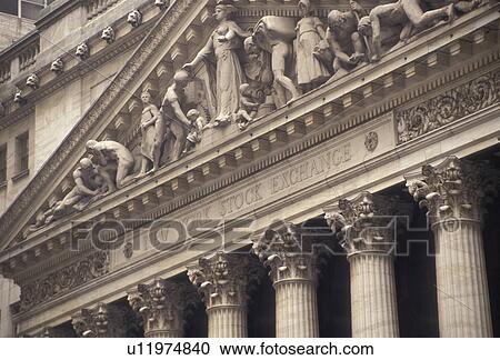 Stock Image -  Stock Market, Wall Street, New York City, New York Stock Exchange, Manhattan, New York, NYC, N. Y. C New York Stock Exchange on Wall Street in the financial district of Lower Manhattan in New York City in the state of New York.. Fotosearch