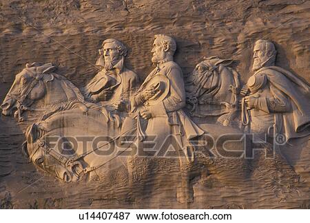 Stone Mountain, Atlanta, Stone Mountain Park, carving, Georgia, The Confederate Memorial Carving of President Jefferson Davis, General Thomas Stonewall Jackson and Robert E. Lee on Stone Mountain in Georgia's Stone Mt. Park near Atlanta in the state of G View Large Photo Image Stock Photo - Stone Mountain, Atlanta, Stone Mountain Park, carving, Georgia, The Confederate Memorial Carving of President Jefferson Davis, General Thomas Stonewall Jackson and Robert E. Lee on Stone Mountain in Georgia's Stone Mt. Park near Atlanta in the state of G. Fotosearch