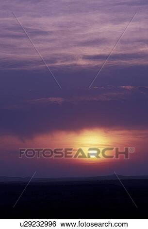 Stock Photograph -  sunrise, sunset, Texas, sun, [Sunrise, sunset] over Seminole Canyon State Park.. Fotosearch
