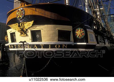 tall ship, Baltimore, Maryland, The U. S. Frigate Constellation is docked at Baltimore's Inner Harbor waterfront. View Large Photo Image Stock Photograph - tall ship, Baltimore, Maryland, The U. S. Frigate Constellation is docked at Baltimore's Inner Harbor waterfront.. Fotosearch