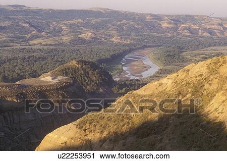 Theodore Roosevelt National Park, North Dakota, The Little Missouri River flows through Theodore Roosevelt National Park, North Unit. View Large Photo Image Stock Image - Theodore Roosevelt National Park, North Dakota, The Little Missouri River flows through Theodore Roosevelt National Park, North Unit.. Fotosearch