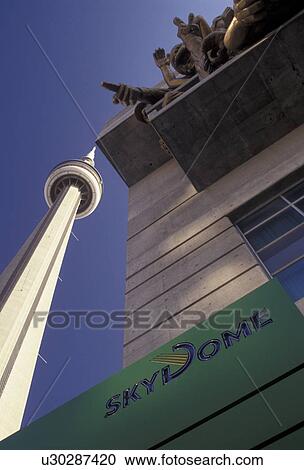 Toronto, Stadium, Skydome, Ontario, Canada, Skydome (home of baseball's Blue Jays and CFL's Argonauts) and CN Tower in downtown Toronto. View Large Photo Image Stock Image - Toronto, Stadium, Skydome, Ontario, Canada, Skydome (home of baseball's Blue Jays and CFL's Argonauts) and CN Tower in downtown Toronto.. Fotosearch