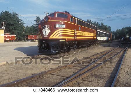 train, New Hampshire, Red locomotive displayed at Conway Scenic Railroad Station built in 1874 & Museum in North Conway, New Hampshire. View Large Photo Image Stock Photograph - train, New Hampshire, Red locomotive displayed at Conway Scenic Railroad Station built in 1874 & Museum in North Conway, New Hampshire. . Fotosearch