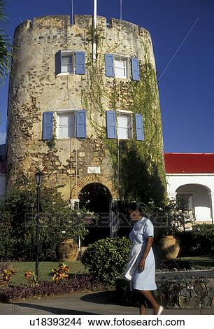 Picture -  U. S. Virgin Islands, St. Thomas, Caribbean, Virgin Islands, USVI, U. S. V. I Blue Beards Castle in Charlotte Amalie the territorial capital of the US Virgin Islands on Saint Thomas Island. . Fotosearch