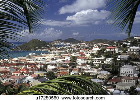 U. S. Virgin Islands, St. Thomas, Caribbean, Virgin Islands, USVI, U. S. V. I Scenic view of the city and harbor of Charlotte Amalie the territorial capital of the US Virgin Islands on Saint Thomas Island. View Large Photo Image Stock Image - U. S. Virgin Islands, St. Thomas, Caribbean, Virgin Islands, USVI, U. S. V. I Scenic view of the city and harbor of Charlotte Amalie the territorial capital of the US Virgin Islands on Saint Thomas Island. . Fotosearch