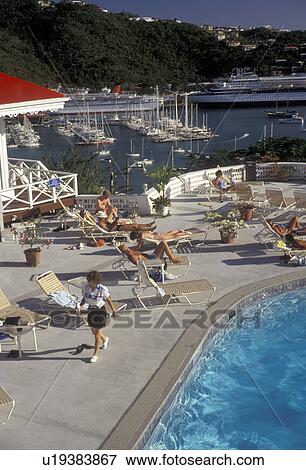 U. S. Virgin Islands, St. Thomas, Caribbean, USVI, U. S. V. I pool, Virgin Islands, Swimming pool at Bluebeard castle and scenic view of cruise ships in the harbor in Charlotte Amalie the territorial capital of the US Virgin Islands on Saint Thomas Island. View Large Photo Image Stock Photo - U. S. Virgin Islands, St. Thomas, Caribbean, USVI, U. S. V. I pool, Virgin Islands, Swimming pool at Bluebeard castle and scenic view of cruise ships in the harbor in Charlotte Amalie the territorial capital of the US Virgin Islands on Saint Thomas Island. . Fotosearch