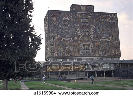 university, Mexico City, Mexico, Mosaic tiles decorate the Main Library (Biblioteca) on the campus of the National University of Mexico ( Universidad Nacional Autonoma De Mexico) in Mexico City. View Large Photo Image Picture - university, Mexico City, Mexico, Mosaic tiles decorate the Main Library (Biblioteca) on the campus of the National University of Mexico ( Universidad Nacional Autonoma De Mexico) in Mexico City. . Fotosearch