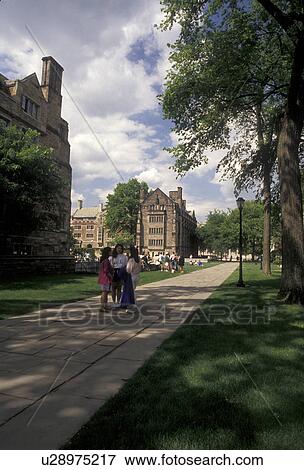 Stock Photo -  university, Yale, college, campus, New Haven, Connecticut, Yale University's Cross Campus in New Haven in the state of Connecticut.. Fotosearch