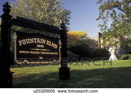 Stock Photography -  Utica, New York, Fountain Elms built in 1850 at the Munson-Williams-Proctor Arts Institute in Utica in the state of New York . Fotosearch