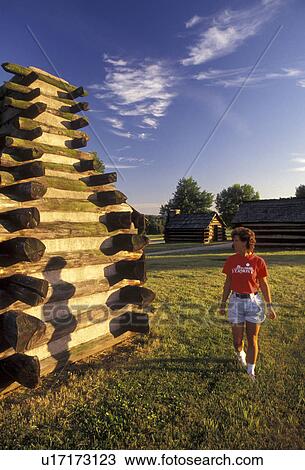 Stock Image -  Valley Forge Park, encampment, Valley Forge, Pennsylvania, Soldier Huts in Valley Forge National Historical Park in Valley Forge in the state of Pennsylvania.. Fotosearch