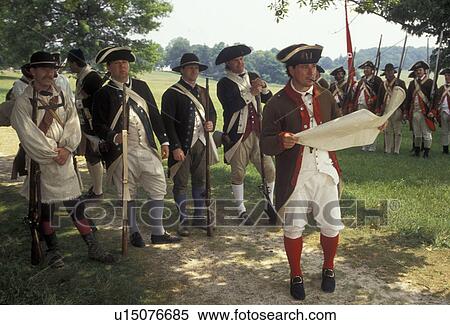 Valley Forge Park, reenactment, soldiers, Valley Forge, Pennsylvania, A group of men dressed in Continental Army soldier costumes reenact the American Revolution at the March out of the Continental Army in Valley Forge National Historical Park in Valley View Large Photo Image Stock Photography - Valley Forge Park, reenactment, soldiers, Valley Forge, Pennsylvania, A group of men dressed in Continental Army soldier costumes reenact the American Revolution at the March out of the Continental Army in Valley Forge National Historical Park in Valley . Fotosearch