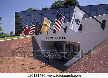 Stock Photograph -  Valley Forge Park, Valley Forge, Pennsylvania, Visitor Center in Valley Forge National Historical Park in Valley Forge in the state of Pennsylvania.. Fotosearch