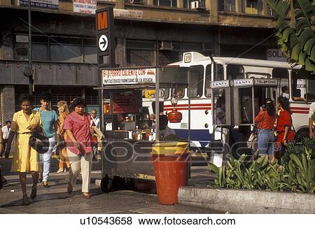 Stock Photo -  Venezuala, Caracas, South America, Street scene in the busy downtown of Caracas the capital city of the country of Venezuala.. Fotosearch