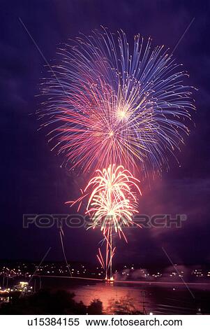 Vermont, firework, Burlington, A firework display over Lake Champlain waterfront on Fourth of July in Burlington. View Large Photo Image Stock Photography - Vermont, firework, Burlington, A firework display over Lake Champlain waterfront on Fourth of July in Burlington.. Fotosearch