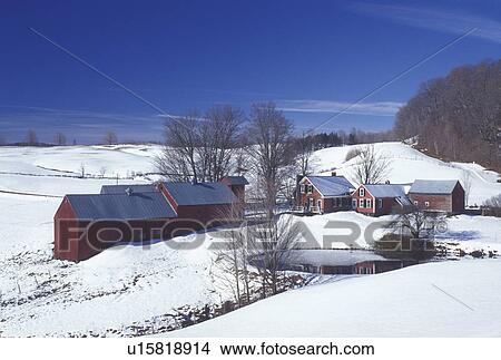 Vermont, VT, Jenne Farm in Reading in the snow in early spring View Large Photo Image Picture - Vermont, VT, Jenne Farm in Reading in the snow in early spring . Fotosearch