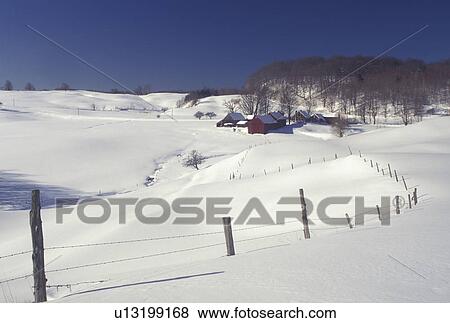 Vermont, VT, Jenne Farm in the snow in winter in Reading View Large Photo Image Stock Photo - Vermont, VT, Jenne Farm in the snow in winter in Reading . Fotosearch