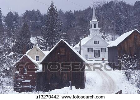 Vermont, VT, Scenic village of Waits River in the snow in the winter View Large Photo Image Stock Image - Vermont, VT, Scenic village of Waits River in the snow in the winter . Fotosearch