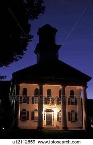 Vermont, VT, Windham County Courthouse illuminated at night in Newfane View Large Photo Image Stock Photo - Vermont, VT, Windham County Courthouse illuminated at night in Newfane . Fotosearch