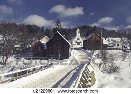 Vermont, Waits River, VT, Scenic village in the snow in the winter. View Large Photo Image Stock Image - Vermont, Waits River, VT, Scenic village in the snow in the winter. . Fotosearch