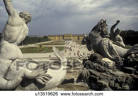 Stock Photograph -  Vienna, Austria, Europe, Statues outside the Schonbrunn Schloss Palace.. Fotosearch