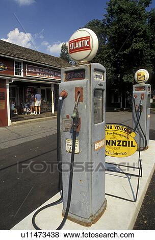 Vintage gas pump, Lancaster County, Pennsylvania, Amish country, Pennsylvania Dutch Country, The Old Village Store in Bird-in-the-Hand in the state of Pennsylvania. View Large Photo Image Stock Photo - Vintage gas pump, Lancaster County, Pennsylvania, Amish country, Pennsylvania Dutch Country, The Old Village Store in Bird-in-the-Hand in the state of Pennsylvania. . Fotosearch