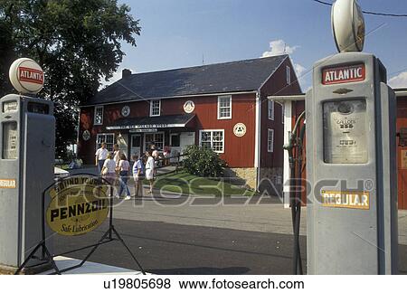 Vintage gas pump, Lancaster County, Pennsylvania, Amish country, Pennsylvania Dutch Country, The Old Village Store in Bird-in-the-Hand in the state of Pennsylvania. View Large Photo Image Stock Photo - Vintage gas pump, Lancaster County, Pennsylvania, Amish country, Pennsylvania Dutch Country, The Old Village Store in Bird-in-the-Hand in the state of Pennsylvania. . Fotosearch