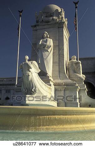 Washington, DC, District of Columbia, fountain, Christopher Columbus, capital city, The Christopher Columbus Memorial Fountain at Union Station in the nation's capital Washington, D. C. View Large Photo Image Stock Photo - Washington, DC, District of Columbia, fountain, Christopher Columbus, capital city, The Christopher Columbus Memorial Fountain at Union Station in the nation's capital Washington, D. C.. Fotosearch