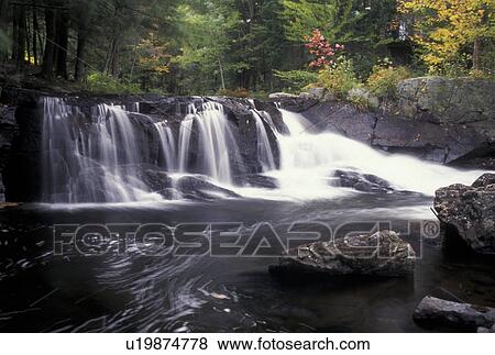 waterfall, autumn, Vermont, Waterfall on Wells River in Groton in Caledonia County in the state of Vermont. View Large Photo Image Stock Photo - waterfall, autumn, Vermont, Waterfall on Wells River in Groton in Caledonia County in the state of Vermont. . Fotosearch