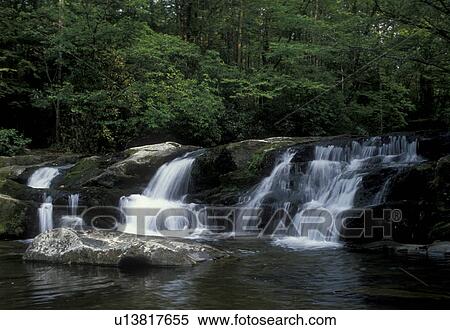 Stock Photography -  waterfall, North Carolina, Appalachian Mountains, Slickrock Falls in Slickrock Wilderness.. Fotosearch