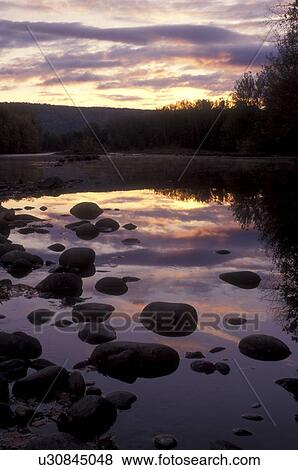 West Deerfield, Massachusetts, Sunrise over the Deerfield River View Large Photo Image Stock Photo - West Deerfield, Massachusetts, Sunrise over the Deerfield River . Fotosearch