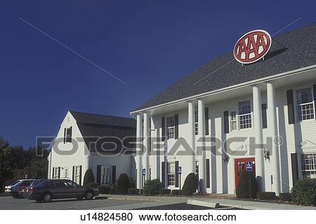 Stock Image -  West Springfield, Massachusetts, AAA, The Automobile Club of America office in Pioneer Valley.. Fotosearch