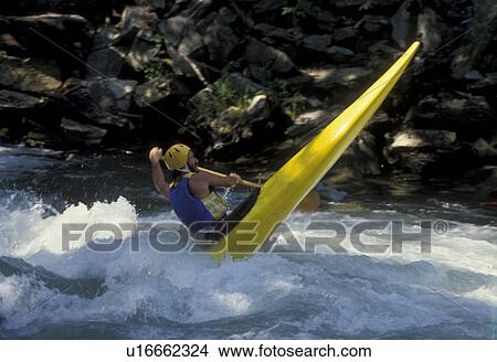 whitewater, kayak, North Carolina, Appalachian Mountains, Man kayaking in white water on the Nantahala River. View Large Photo Image Picture - whitewater, kayak, North Carolina, Appalachian Mountains, Man kayaking in white water on the Nantahala River.. Fotosearch