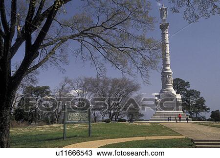Stock Image -  Yorktown, Colonial National Historic Park, Virginia, Yorktown Monument to Alliance and Victory at the Yorktown Battlefield in Yorktown in the state of Virginia.. Fotosearch