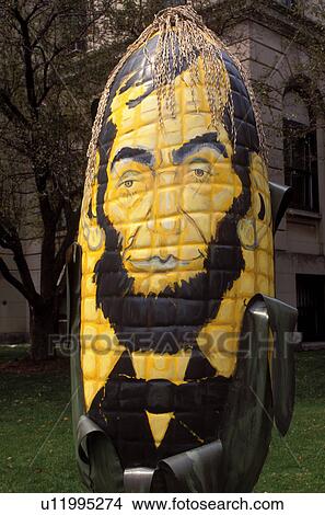 Picture -  Abraham Lincoln, Bloomington, IL, Illinois, Corn Cob Statue of Abraham Lincoln in Bloomington.. Fotosearch