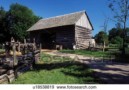 Stock Photograph Of Abraham Lincoln Il Illinois Lerna Barn At