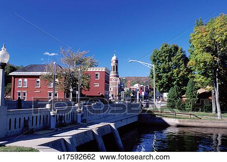 Stock Image -  Adirondacks, Saranac Lake, New York, NY, Downtown Saranac Lake.. Fotosearch