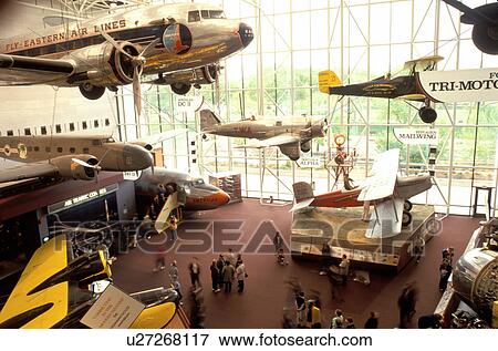Stock Photo -  Air and Space Museum, airplane, Washington, DC, District of Columbia, Exhibits in the Milestones of Flight gallery at the National Air & Space Museum of the Smithsonian Institution.. Fotosearch