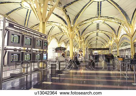 Picture -  airport terminal, Washington, D. C. /Arlington, VA, Virginia, Ronald Reagan Washington National Airport in Arlington/Washington area.. Fotosearch