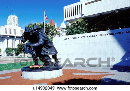 Stock Photo -  Albany, New York, NY, New York State Fallen Firefighters Memorial in downtown Albany.. Fotosearch