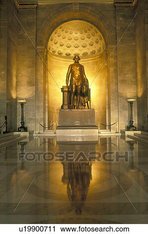 Stock Image -  Alexandria, VA, Virginia, Statue of George Washington in Memorial Hall inside The George Washington Masonic National Memorial in Alexandria.. Fotosearch