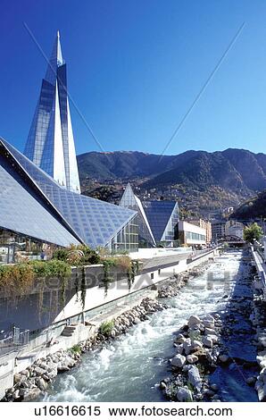 Andorra, Andorra la Vella, Caldea, The Pyrenees, Europe, Pyrenees Mountains, thermal center, Andorra la Vella is the capital of the principality. View Large Photo Image Stock Photography - Andorra, Andorra la Vella, Caldea, The Pyrenees, Europe, Pyrenees Mountains, thermal center, Andorra la Vella is the capital of the principality.. Fotosearch