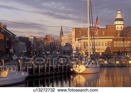 Annapolis, MD, Maryland, City Dock in downtown Annapolis at sunrise. View Large Photo Image Stock Image - Annapolis, MD, Maryland, City Dock in downtown Annapolis at sunrise.. Fotosearch