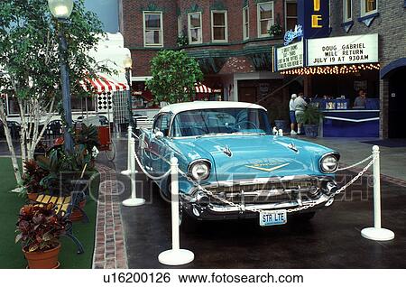 antique car, country music, theater, Branson, MO, Missouri, '57 Chevrolet is displayed inside the Starlite Music Theater in Branson. View Large Photo Image Stock Photograph - antique car, country music, theater, Branson, MO, Missouri, '57 Chevrolet is displayed inside the Starlite Music Theater in Branson.. Fotosearch